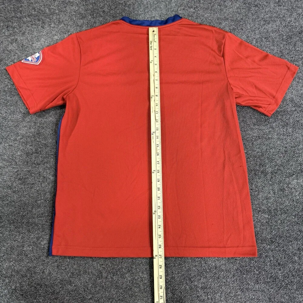Philadelphia Phillies MLB Mens Large TX3 Cool Red Blue V Neck Baseball Shirt